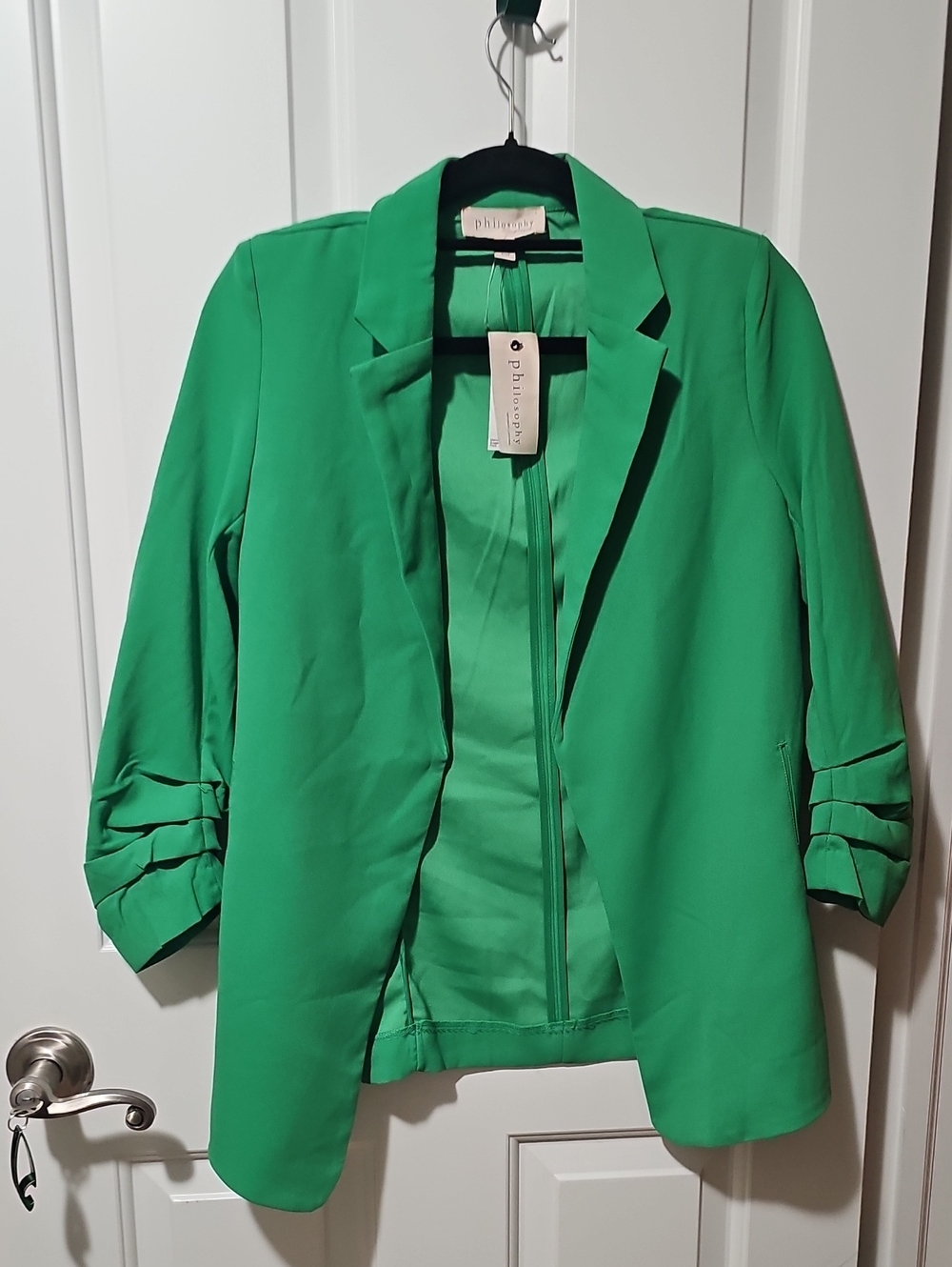 Women's Philosophy Bright Green Open-Front Small Blazer New WithTags